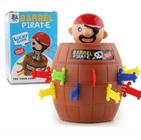 Jogo Barril Pula Pirata Criança Infantil Espadinha de Brinquedo
