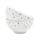 Jogo Bowl Tigelas 440ml Cereal Sorvete Pote De Porcelana Branca - 2 peças