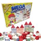 Jogo Brinquedo Educativo Blocos de Madeira Mega Construções Futuro Engenheiro Peças para Montar