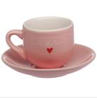 Jogo C/12 peças Xícaras c/pires Café Porcelana 90ml Lamour Hauskraft