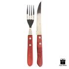 Jogo c/12 talheres p/churrasco inox / madeira natural. - Wincy