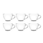 Jogo C/ 6 Xicaras 90ml Transparente De Vidro Lisa Para Café Coffee Expresso Elegante