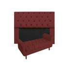 Jogo Cabeceira Mirage Com Recamier Grécia Casal 140 cm Suede Vermelho Bordo - INCASA DECOR