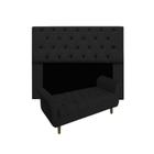 Jogo Cabeceira Mirage Com Recamier Grécia Solteiro 90 cm Suede Preto - INCASA DECOR