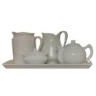 Jogo Café e Chá 5 peças Mesa posta - Porcelana Branca (2) - Antilope Decor Porcelanas