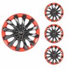 Jogo Calota Aro 13 Flap Black Red Universal + Emblema Resinado Toyota