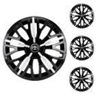 Jogo Calota Aro 14 Triton Sport Black Silver Universal + Emblema Resinado Toyota