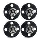 Jogo Calota Centro Roda Ferro VW Gol G7 Emblema Preto