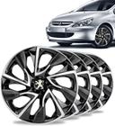 Jogo Calota Ds4 Aro 14 Black / Silver Esportiva Peugeot 307