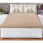 Jogo Cama Lençol Shine Queen 3Pçs Vintage Bike Bege - Casa Scarpa