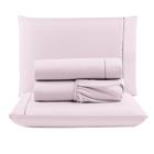 Jogo Cama Lençol Unique Queen Micro Percal 400 Fios Ponto Palito 4 Peças - Rosa - Casa Scarpa