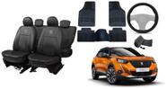 Jogo capa couro Peugeot 2008 21-24 + tapete automotivo premium