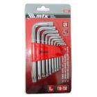 Jogo chaves hexagonais torx Curta T10 T50 9 pçs 123059 MTX