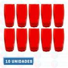 Jogo com 10 Copos Vidro Florence Luxo 370ml Vermelho Drink