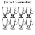 Jogo Com 4 ou 8 Taças De Vidro Irish Coffe 250ml Para Café e Capuccino - 88074 - Lanty