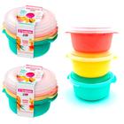 Jogo com 6 potes para mantimentos 530ml coloridos com tampa para freezer e microondas Sanremo
