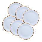 Jogo com 6 Pratos para Sobremesa Porcelana Mod. Bambu Ø18cm - Lyor