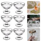 Jogo Com 6 Taças De Sobremesa 210ml Vidro Transparente Diamond para Sorvete, Açaí, Frutas e Doces