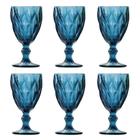 Jogo com 6 tacas diamound azul 340ml - ke home - KEHOME