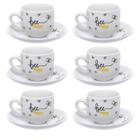Jogo com 6 Xícaras de Café Honey Bee Happy 90ml  Haüskraft