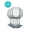 Jogo Conjunto 12 Taças Vinho Tinto Vidro Transparente 400ml