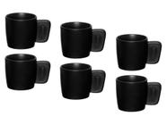 Jogo Conjunto 6 Xícaras De Café Porcelana 80Ml Willow Preto - Hauskraft