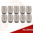 Jogo Copo Vidro California 450ml Redondo Cinza Agua - 10Un