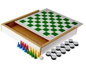 Jogo de Dama/Trilha Escolar AX Esportes 32x32cm Tabuleiro em