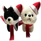 Jogo De 08pçs Chihuahua Cachorro Noel De Pelúcia - 12cm Em Pé