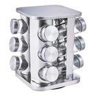 Jogo de 12 porta condimentos com suporte em aco inox L15,7xP15,7xA21,7cm - Dynasty