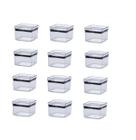 Jogo de 12 potes herméticos quadrados 480 ml empilháveis