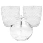 Jogo De 2 Porta Velas De Cristal 7cm Com Vela Lamparina 100ml Redonda - Hauskraft