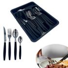 Jogo De 24 Talheres Inox Com Gaveteira Porta Talher