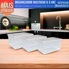 Jogo De 3 Potes Organizadores Com Tampa Multiuso Porta Mantimentos Cozinha 2,9L UZ