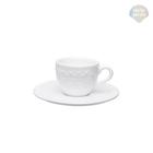 Jogo de 3 xícaras de cafe com pires de porcelana oxford 75 ml mia pérola