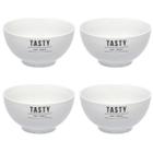 Jogo De 4 Bowls Porcelana 440ml Branco Manhattan Hauskraft