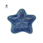 Jogo de 4 Estrelas Decorativas Wolff Ocean de Cerâmica Azul 21cm