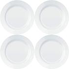 Jogo de 4 Pratos Almoço Jantar Vidro Temperado Branco Sem Porosidade Nadir Opaline Menu