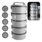 Jogo de 5 marmitas termopratos com alça e presililhas multiuso 1,5 l - soprano