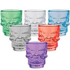 Jogo de 6 copos para shot Skull Mug em vidro 50ml A5,8 colorido