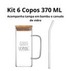 Jogo de 6 Copos Vidro Vários Modelos para Sucos Drinks Café Bambu