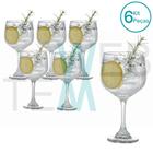 Jogo de 6 Taças de Gin de Vidro 653ml para Drinks ou Sobremesas Resistentes Para Festas, Mesa Posta Elegante e Sustentável, Bares e Restaurantes