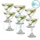 Jogo de 6 Taças de Martini de Vidro 274ml para Drinks ou Sobremesas Resistentes Para Festas, Mesa Posta Elegante e Sustentável, Bares e Restaurantes