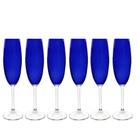 Jogo de 6 taças para champanhe Gastro em cristal ecológico 220ml A24cm cor azul cobalto