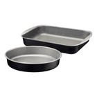 Jogo de Assadeiras 2 Peças Redonda e Retangular em Alumínio com Revestimento Antiaderente Starflon Max Cor Preta Tramontina