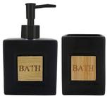 Jogo de Banheiro Bath Black 2 Peças - Mimo Style