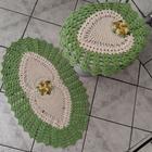 Jogo de banheiro de crochê modelo coração com 2 peças