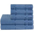 Jogo de Banho Premium Coleção Criativa 100% Algodão 5 Peças - Azul Jeans