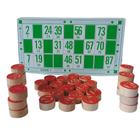 Jogo de bingo com 90 peças de madeira + 48 cartelas