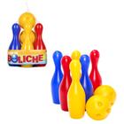 Jogo boliche com 6 pinos e 2 bola plastico bluplast